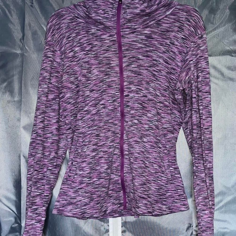 Columbia Purple Space Dye Full Zip Scuba Hoodie Jacket Medium